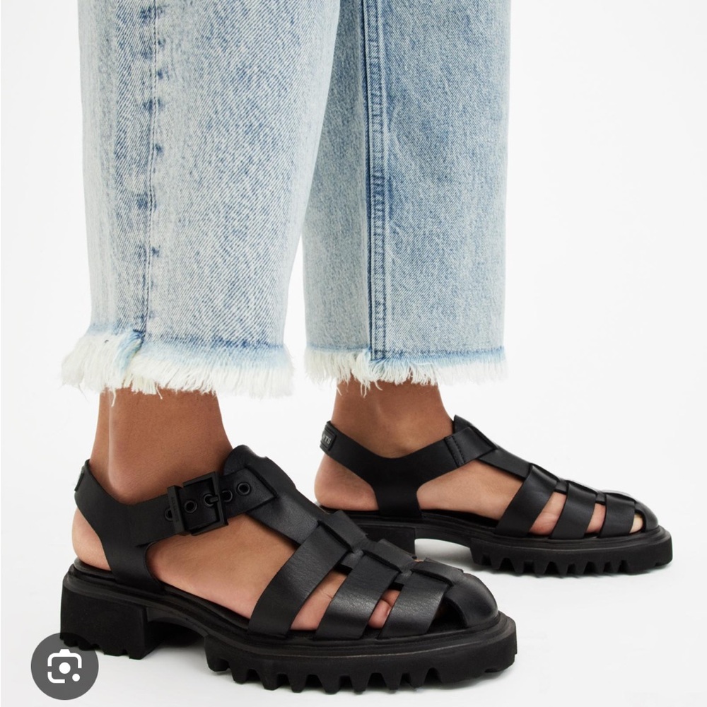 All Saints Nessa Fisherman Lug Sole Platform Sandals